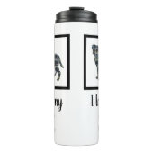 Boxer Dog Yellow & Blue Silhouette Thermosbeker (Voorkant)