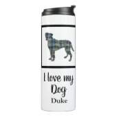 Boxer Dog Yellow & Blue Silhouette Thermosbeker (Gedraaid links)