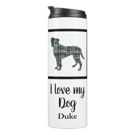 Boxer Dog Yellow & Blue Silhouette Thermosbeker