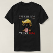 Boxer Dog Zelfs mijn hond wacht op Trump 2024 T-shirt (Design voorkant)