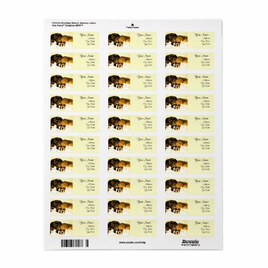 Boxer Dogs Adresetiketten Etiket (Full Sheet)