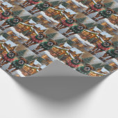 Boxer Dogs Christmas Snow Holiday  Cadeaupapier (Hoek)