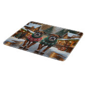 Boxer Dogs Christmas Snow Holiday  Snijplank (Hoek)