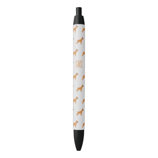 Boxer Dogs Pattern Monogrammed Pen (Voorkant Verticaal)