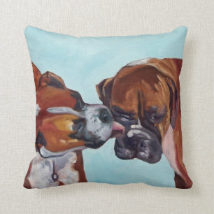 Boxer Dogs Pet Portrait Pillow Kussen