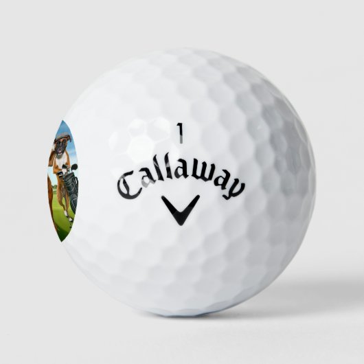 Boxer Dogs Playing Golf Golfballen (Logo)