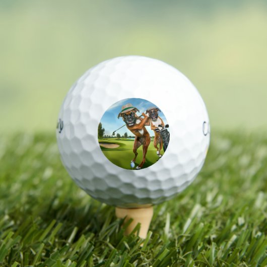 Boxer Dogs Playing Golf Golfballen (Insitu Shirt)