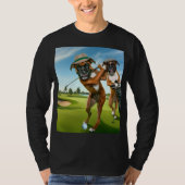 Boxer Dogs Playing Golf T-shirt (Voorkant)