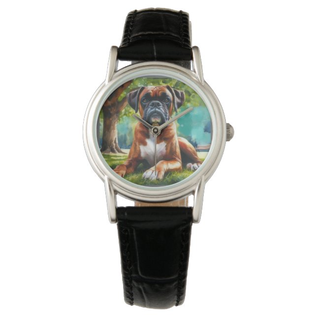 Boxer Dog🐾Wiggle Butts & Tail Wags Horloge (Voorkant)