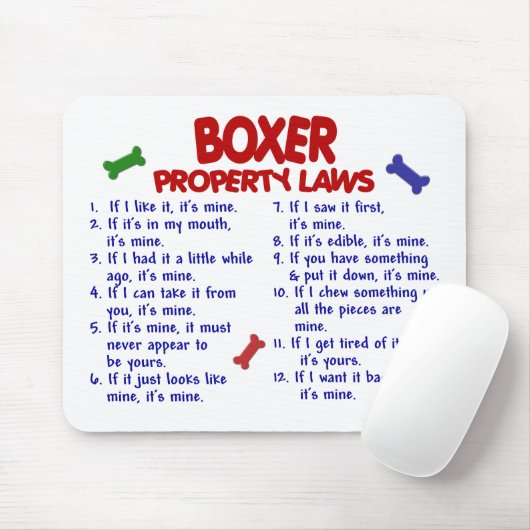 Boxer Eigendomwetten 2 Muismat (Met muis)
