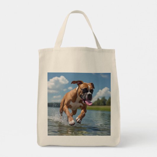 Boxer Elegant Grocery Canvas tas (Achterkant)