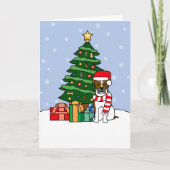 Boxer en kerstboom feestdagen kaart (Voorkant)