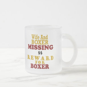 Boxer en vrouw missen beloning voor boxer matglas koffiemok