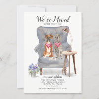 Boxer en Weimaraner Dog Moving Announcement