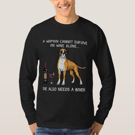 Boxer en wijnhond t-shirt (Voorkant)