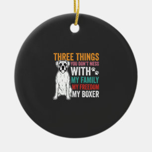 Boxer Familie Vrijheid Hond Liefhebber Keramisch Ornament