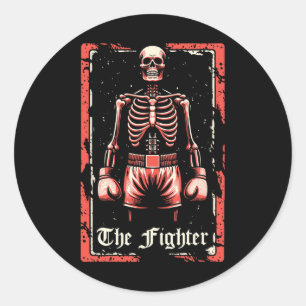 Boxer Fighter - Sparring Handschoenen Boksen Skele Ronde Sticker