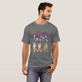 Boxer Fireworks SunAmerica Dog 4e juli T-shirt (Voorkant volledig)
