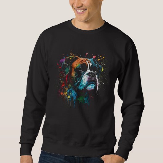 Boxer Flames Cute Dog Trui (Voorkant)