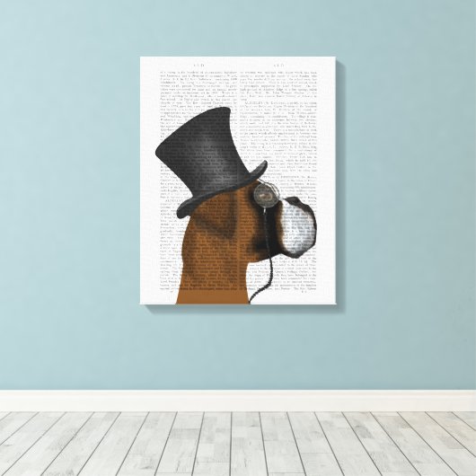 Boxer, Formele hond en Pet Canvas Afdruk (Insitu (Houten vloer))