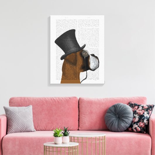 Boxer, Formele hond en Pet Canvas Afdruk (Insitu (Woonkamer))