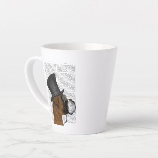 Boxer, Formele hond en Pet Latte Mok (Linkerhoek)