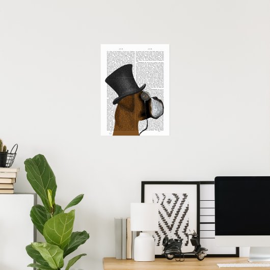 Boxer, Formele hond en Pet Poster (Thuiskantoor)