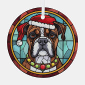 Boxer Gebrandschilderd Glas Kerstmis Ornament (Achterkant)