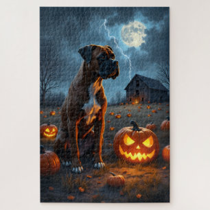 Boxer Geheime Pompoenveld Halloween Kunst Legpuzzel