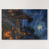 Boxer Geheime Pompoenveld Halloween Kunst Legpuzzel (Horizontaal)