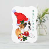 Boxer Geloof In Kerstmis Feestdagenkaart (Staand voorkant)