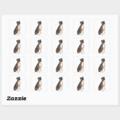 Boxer - gestreept (natuurlijke oren) vierkante sticker (Vel)