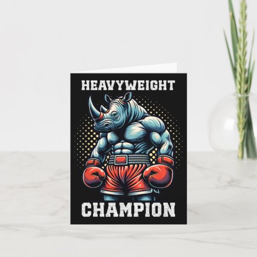 Boxer Gift Heavyweight Champion Rhino Boxing Kaart (Voorkant)