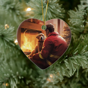 Boxer Gift, Huisdier Gift, Hond Brandweerman, Kers Keramisch Ornament