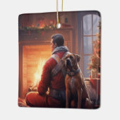 Boxer Gift, Huisdier Gift, Hond Brandweerman, Kers Keramisch Ornament (Links)