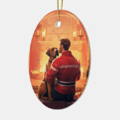 Boxer Gift, Huisdier Gift, Hond Brandweerman, Kers Keramisch Ornament (Links)