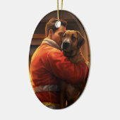 Boxer Gift, Huisdier Gift, Hond Brandweerman, Kers Keramisch Ornament (Links)