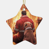 Boxer Gift, Huisdier Gift, Hond Brandweerman, Kers Keramisch Ornament (Links)