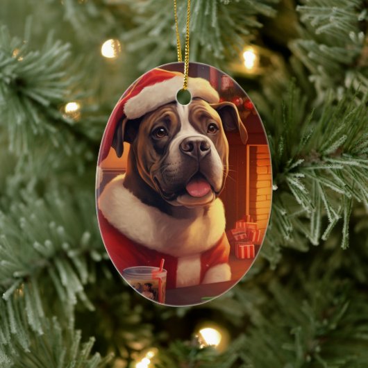 Boxer Gift, Huisdier Gift, Hond Politie, Kerstmis  Keramisch Ornament (Boom)