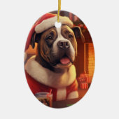 Boxer Gift, Huisdier Gift, Hond Politie, Kerstmis  Keramisch Ornament (Voorkant)