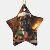 Boxer Gift, Huisdier Gift, Hond Politie, Kerstmis  Keramisch Ornament (Links)