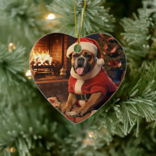 Boxer Gift, Huisdier Gift, Hond Politie, Kerstmis  Keramisch Ornament