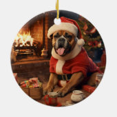 Boxer Gift, Huisdier Gift, Hond Politie, Kerstmis  Keramisch Ornament (Achterkant)