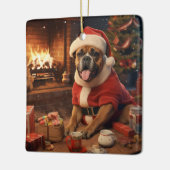 Boxer Gift, Huisdier Gift, Hond Politie, Kerstmis Keramisch Ornament (Links)