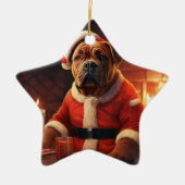 Boxer Gift, Huisdier Gift, Hond Politie, Kerstmis  Keramisch Ornament (Voorkant)