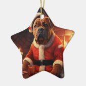 Boxer Gift, Huisdier Gift, Hond Politie, Kerstmis  Keramisch Ornament (Links)