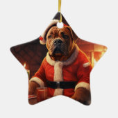 Boxer Gift, Huisdier Gift, Hond Politie, Kerstmis  Keramisch Ornament (Achterkant)