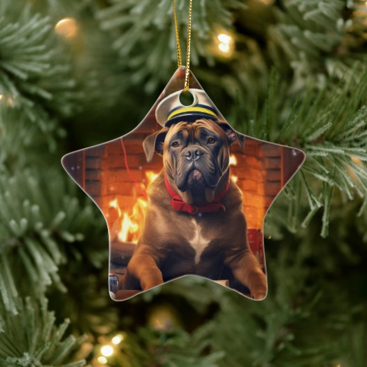 Boxer Gift, Huisdier Gift, Hond Politie, Kerstmis  Keramisch Ornament (Boom)