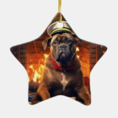 Boxer Gift, Huisdier Gift, Hond Politie, Kerstmis  Keramisch Ornament (Achterkant)