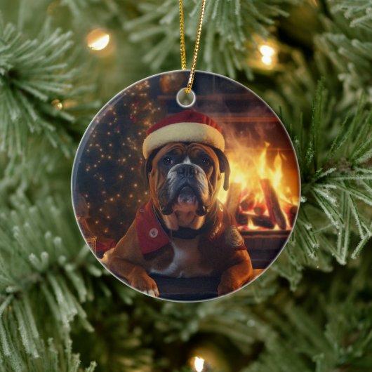 Boxer Gift, Huisdier Gift, Hond Politie, Kerstmis  Keramisch Ornament (Boom)
